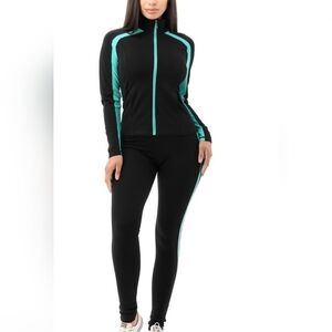 Zipped Up Jacket And Pant Workout Set